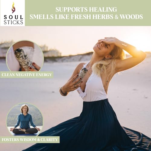 Organic White Sage Smudge Sticks 4-Inch Bundle for Home Cleansing Rituals
