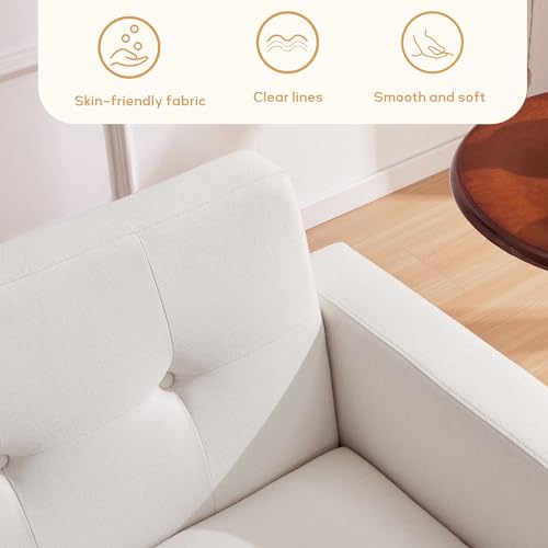 3-Piece Modern Upholstered Living Room Sofa Set with Button Tufting