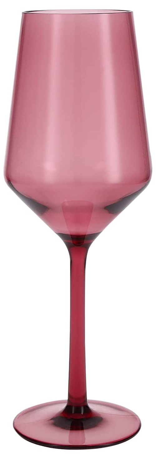 Fortessa Sole Outdoor Shatter Resistant BPA Free Premium Copolyester Plastic Drinkware 6 Pack, Rose Red, Sauvignon Blanc Glass