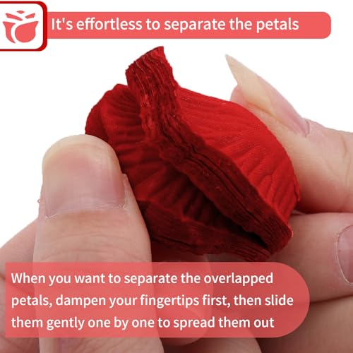1000 Pcs Dark Red Silk Rose Petals for Romantic Wedding & Proposal Decor