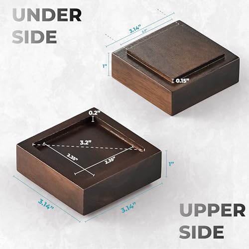 Set of 8 Solid Wood Bed Risers - Adjustable Height 1-4 Inches
