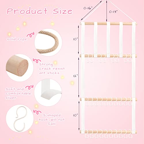 Headband Holder and Hair Bow Organizer Wall Hanging for Girls Room