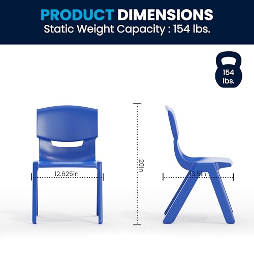 Kids Activity Table and 6 Chair Set - Blue Plastic Classroom Furniture