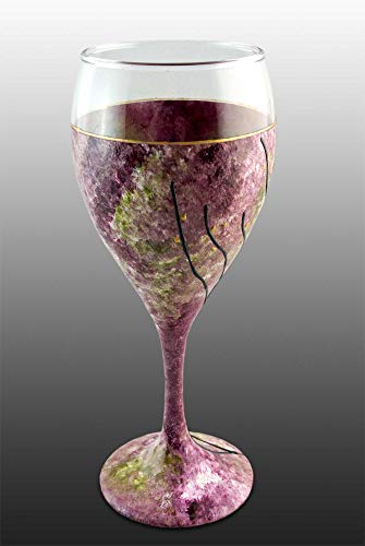 Hand Painted Tree of Life Kiddush Cup and Wine Glass - Rose Pink