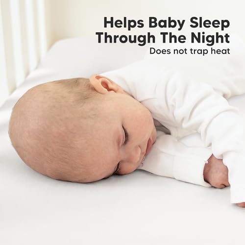 KeaBabies Organic Cotton Fitted Crib Sheets 2-Pack - Soft White