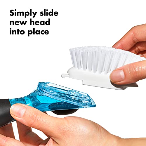 Soap Dispensing Dish Brush Refills with Built-In Scraper - 2 Pack