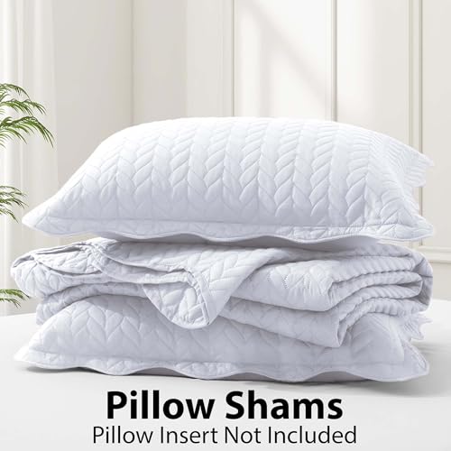 Imperial Rooms Twin Quilt Bedding Set - White Embossed Microfiber 10-Pack