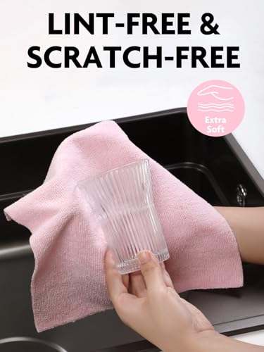 Reusable Microfiber Kitchen Towels - 40 Count Tear-Away Dish Cleaning Cloths