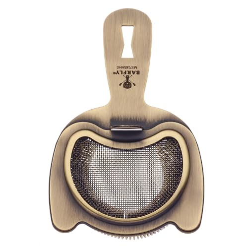 Barfly Fine Mesh Spring Strainer - Antique Gold, 6-inch Cocktail Barware