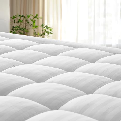King Size Mattress Topper - Breathable Cotton, Soft Quilted, Noiseless