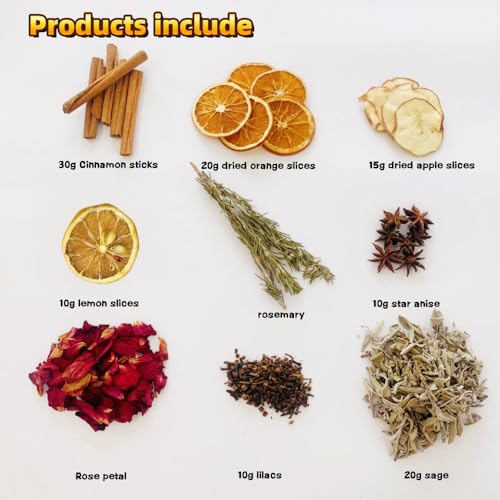 Natural Stovetop Simmer Pot Potpourri Kit with Dried Fruit and Spices