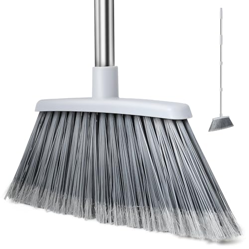 Heavy-Duty Indoor Outdoor Angle Broom with 55" Adjustable Handle