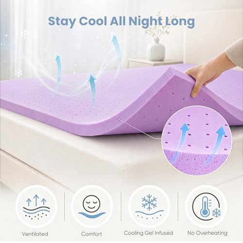 Cooling Gel Memory Foam Mattress Topper - 2 Inch Full Size