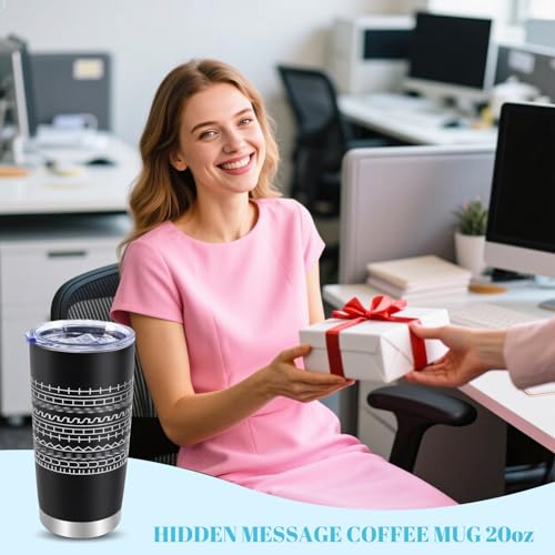 Black 20oz Hidden Message Coffee Mug - Funny Gift for Work Bestie