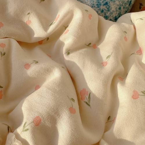 Floral Lace Comforter Set Twin XL, Shabby Chic Reversible Pink Bedding
