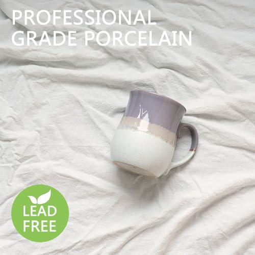 Bosmarlin Purple Large Ceramic Coffee Mug 26 Oz - Oversized Tea Cup, Dishwasher & Microwave Safe, Reactive Glaze