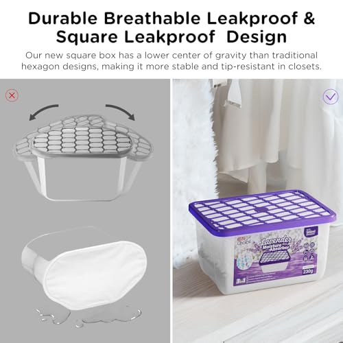 Lavender Scented Moisture Absorber & Dehumidifier 6 Pack for Closet