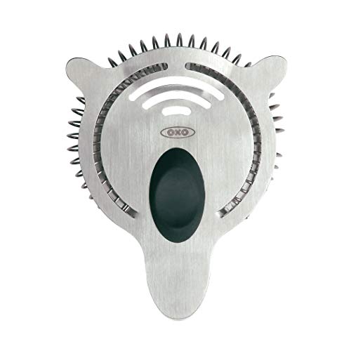 OXO Steel Cocktail Strainer with Short Handle & Finger Rest - Bar Tool