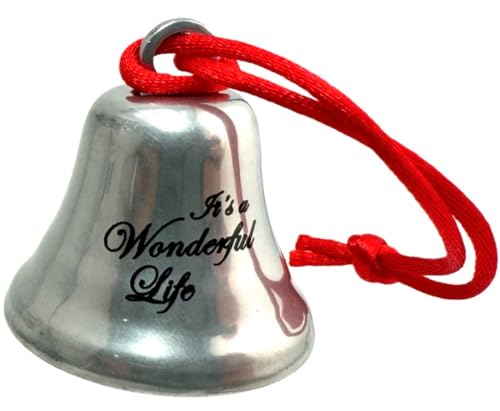 Classic Metal Christmas Ornament Bell with Bedford Falls Gift Bag