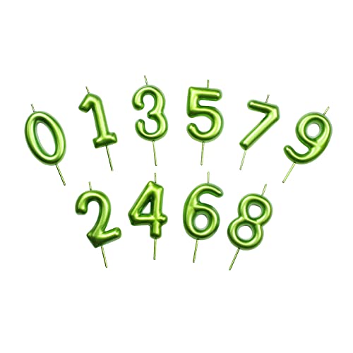 Green Number 3 Birthday Candle, 2.36 Inch Smokeless Cake Topper