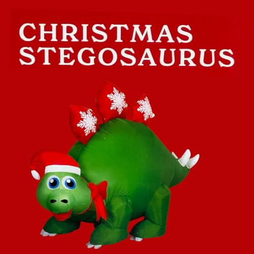 Inflatable Dinosaur Christmas Decoration - 3.5 Feet Outdoor Holiday Yard Decor