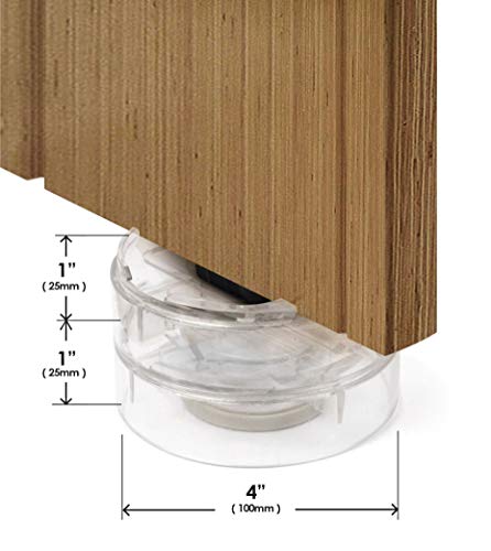 Adjustable Bed Risers - 1 Inch Height, Set of 8, Clear Heavy Duty