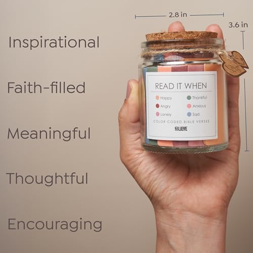 Inspirational Bible Verse Jar with 108 Scripture Cards for Daily Prayer