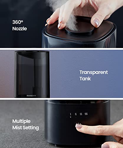 2.0L Cool Mist Ultrasonic Humidifier for Bedroom and Nursery, Black