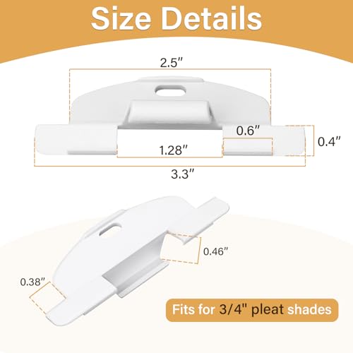 3/4-Inch Cordless Shade Pull Handles for Honeycomb Shades, 3 Pack White