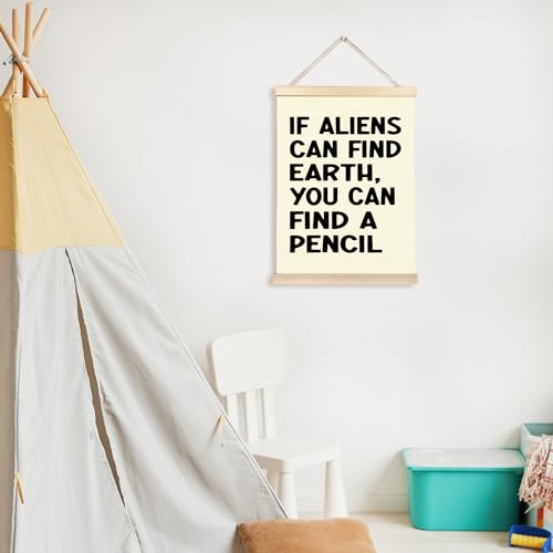 Funny Math Classroom Poster with Wooden Hanger Frame 12x16 Inch