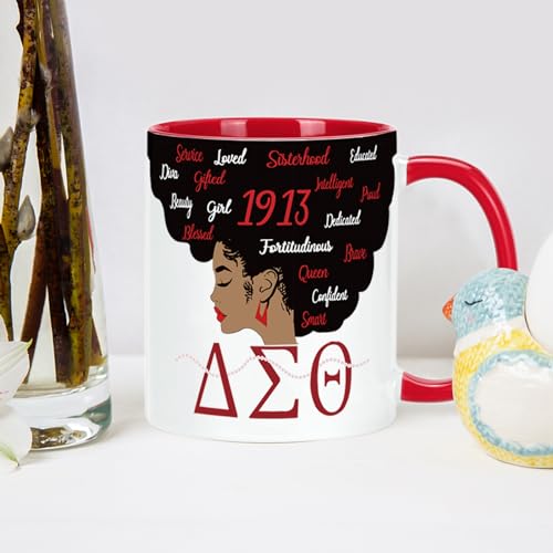 Toshiy Dst Sorority Mug Red 11oz - Delta Sorority Gifts for Women