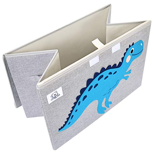Large Foldable Fabric Toy Chest with Lid - Dinosaur Animal Storage Bin