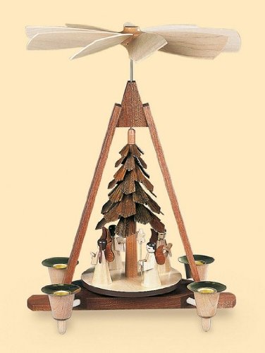 Müller Erzgebirge 30 cm Christmas Pyramid with 4 Angels – Seiffen Original
