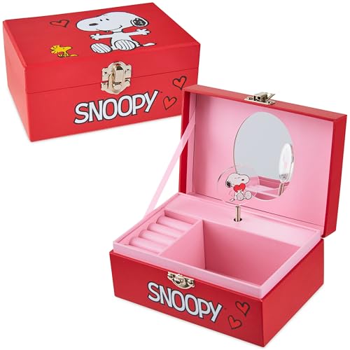 Snoopy Musical Jewelry Box for Girls with Ring Storage and Compartments