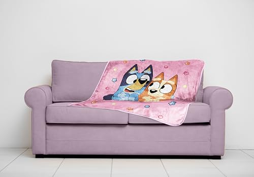 Jay Franco Kids Bluey Plush Throw Blanket, Soft Microfiber 40x50 Pink