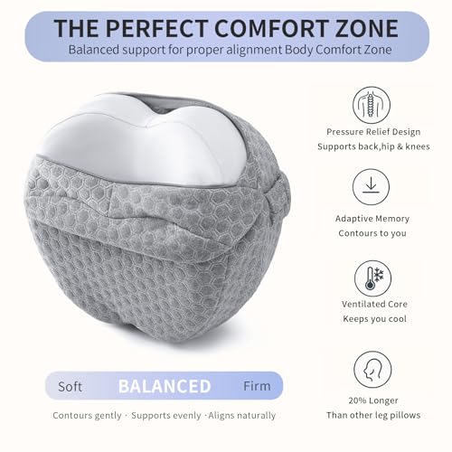 Ergonomic Heart-Shaped Knee Pillow - Memory Foam for Side Sleepers