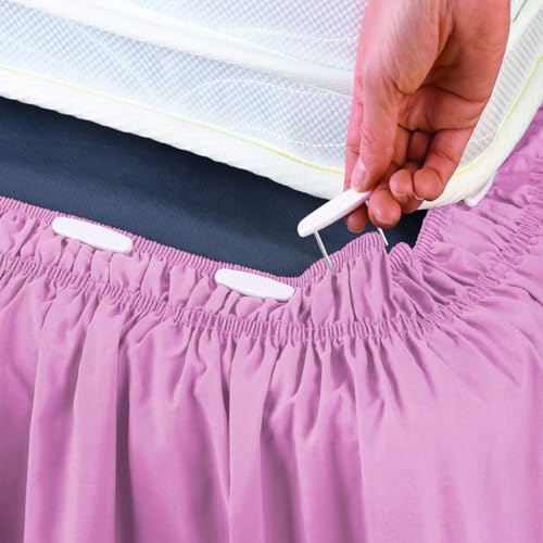 Bed Skirt Holding Pins - Set of 16 Double-Prong Clips