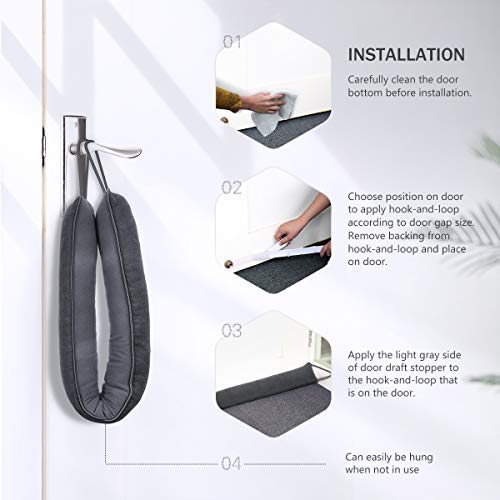Weighted Under Door Draft Stopper - 32 Inch Noise & Cold Air Blocker