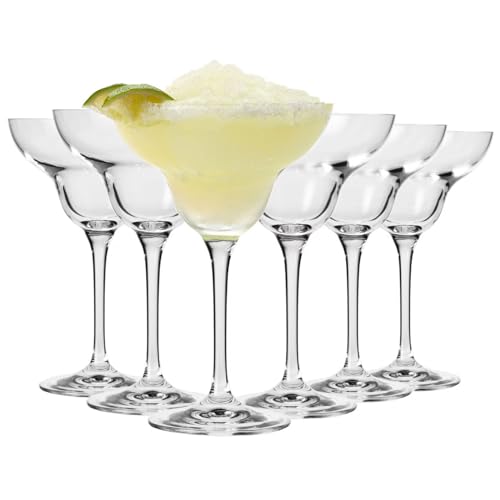 Margarita Glasses Set - 9.1 oz Lead-Free Crystal Cocktail Glassware (6)