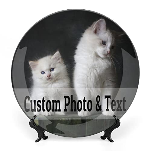 Customized Decorative Ceramic Plate with Photo or Message - 7-inch Display