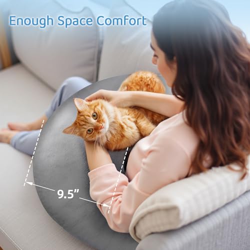 U-Shaped Crochet Pillow with Detachable Back Support - Grey