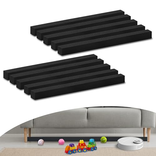 10-Piece Under Couch Blocker for Pets and Toys, 17-Inch EVA Foam Barrier