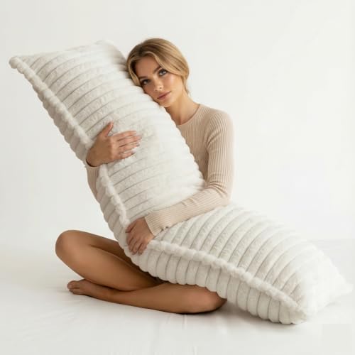 Faux Fur Body Pillow with Shredded Memory Foam - 20x54 Inch