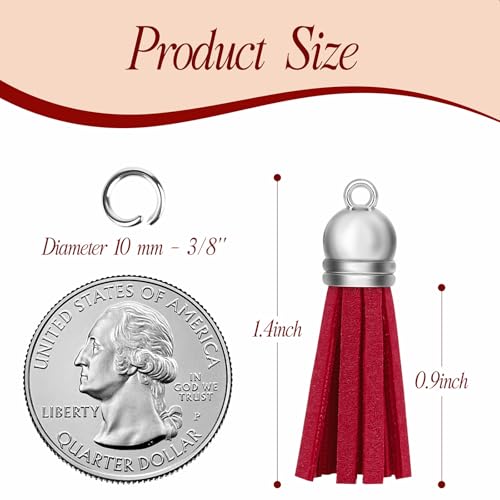 Leather Tassel Charms for Keychain Making - 50 Piece DIY Craft Set