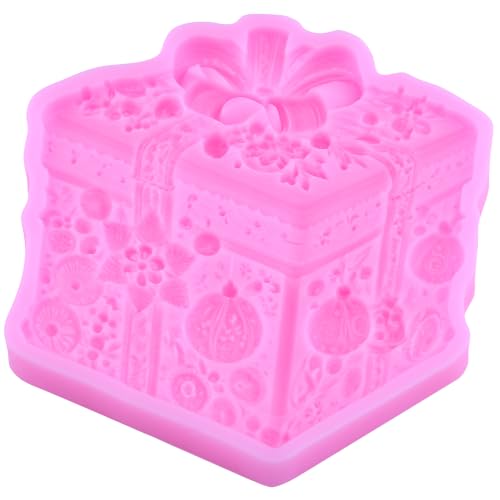Christmas Gift Box Silicone Fondant Mold - Present Box 3D, Style O