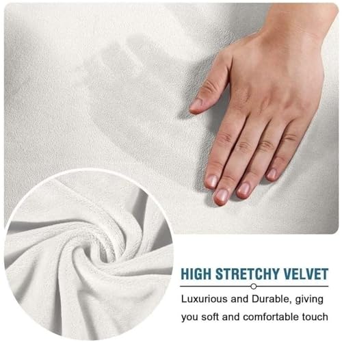 Stretch Velvet Office Chair Slipcover with Arms - Non-Slip Protector