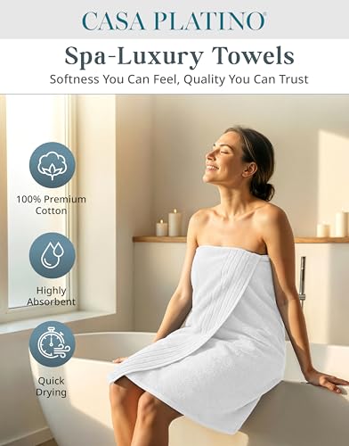 8-Piece Cotton Bath Towel Set - Absorbent, Quick-Dry Terry Towels for Bathroom