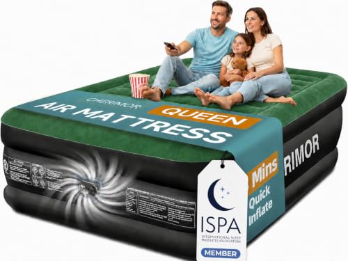 Queen Air Mattress with Built-in Pump, 18in Raised, 800 lb Capacity