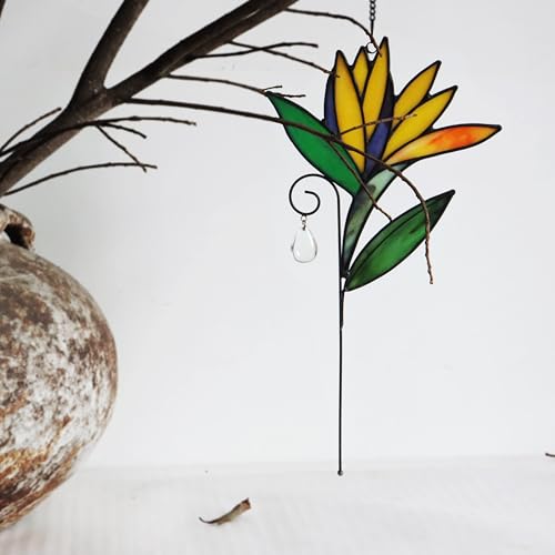 Stained Glass Bird of Paradise Sun Catcher - Vibrant Home Decor
