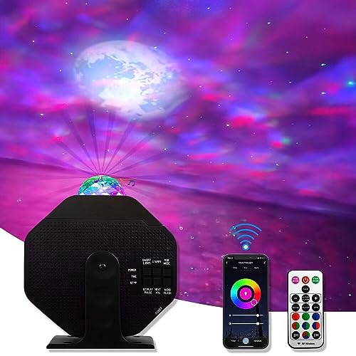 Galaxy Star Projector Night Light with Bluetooth Speaker & Voice Control
